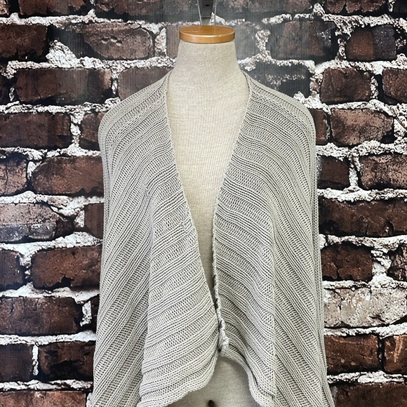 Eileen Fisher Cardigan Women's L Large Beige Knit Open Front Organic Cotton - Picture 7 of 13